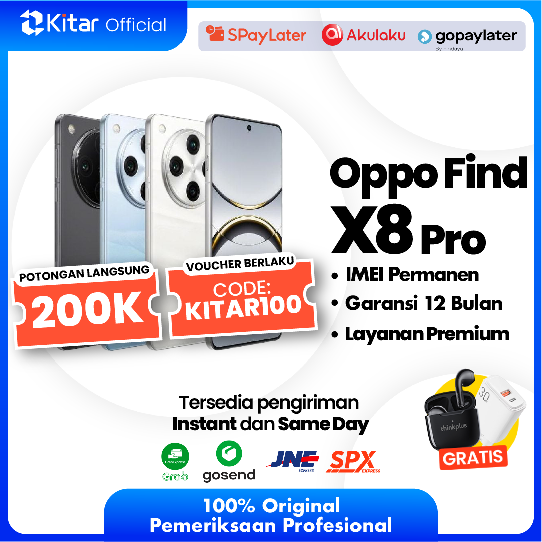 Oppo Find X8 Pro Second Original Resmi IMEI Permanen + Garansi 1 Tahun