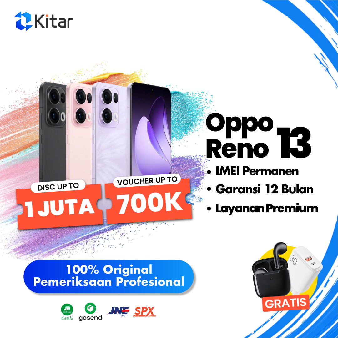 OPPO Reno 13 256GB Plume White Kondisi Sempurna