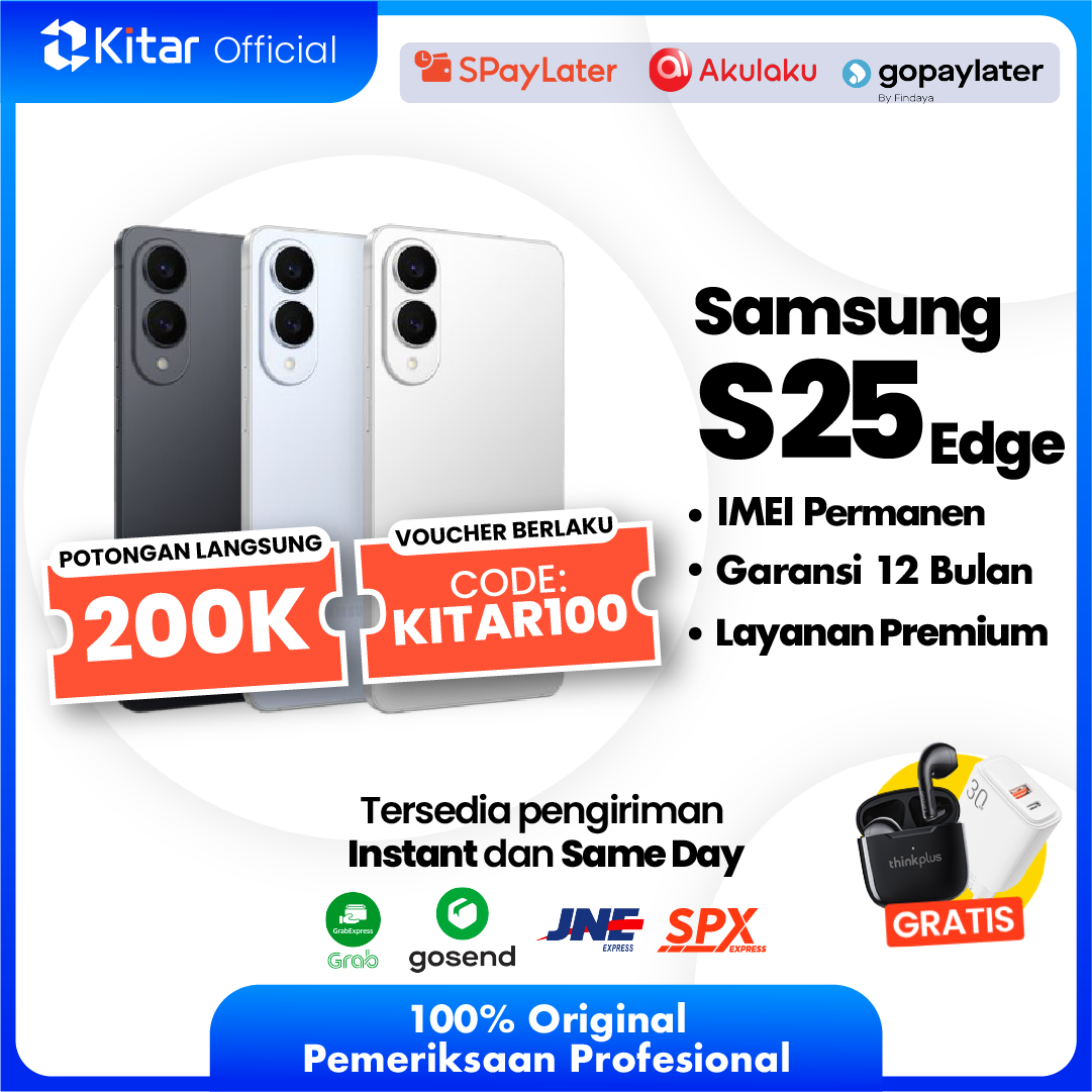 Samsung S25 Edge Second Original Resmi IMEI Permanen + Garansi 1 Tahun