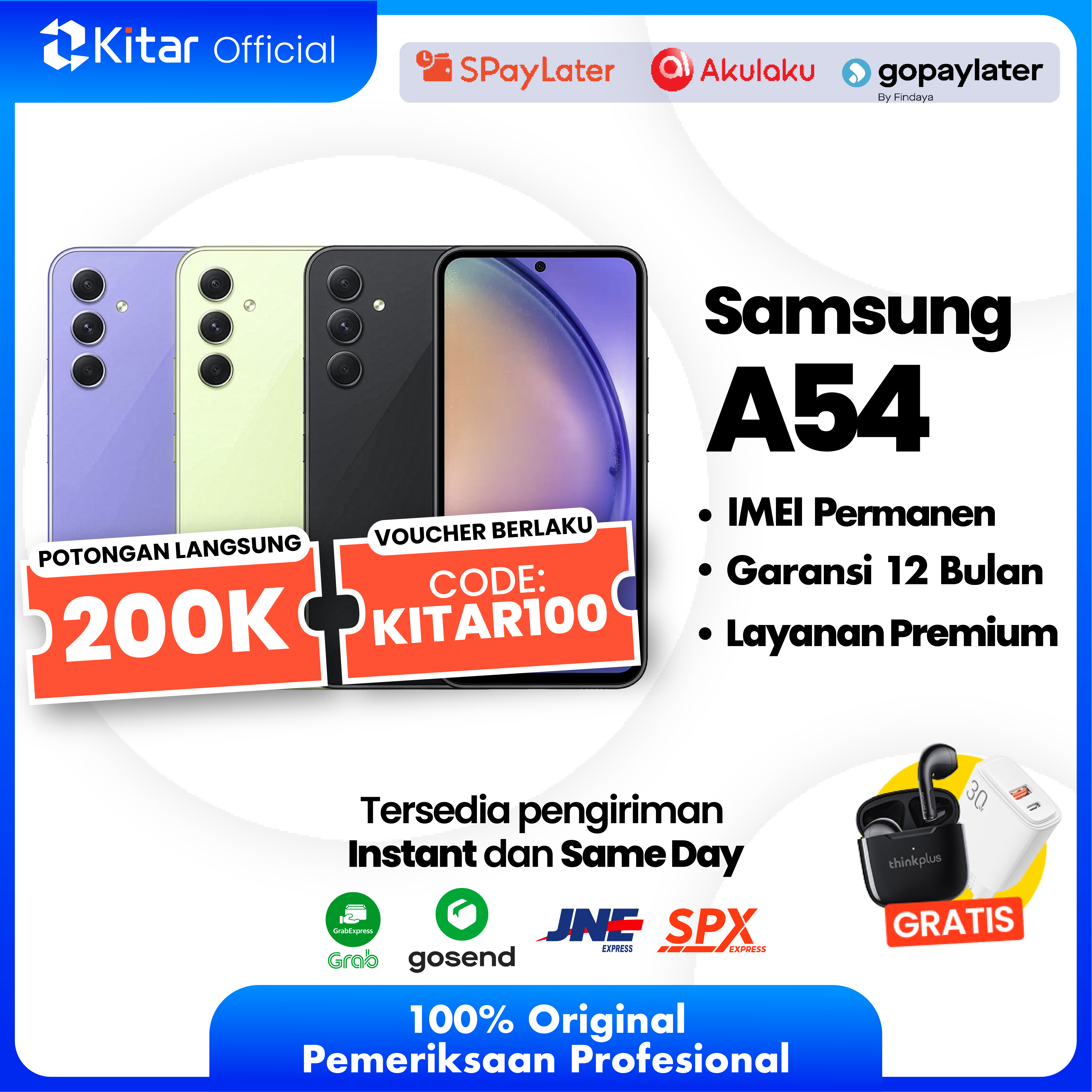 Samsung A54 Second Original Resmi IMEI Permanen + Garansi 1 Tahun Kitar