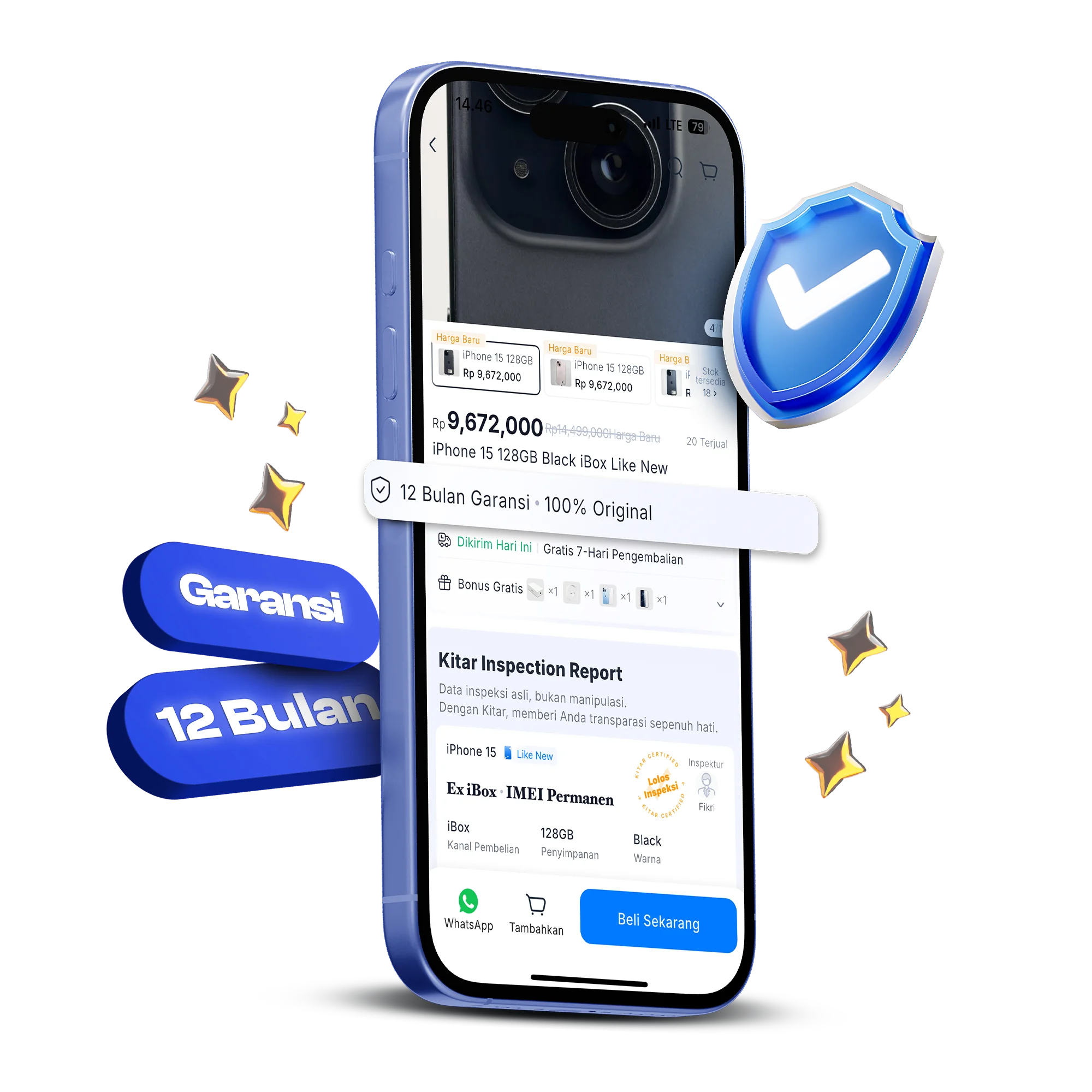 aplikasi jual beli hp bekas berkualitas kitar garansi 12 bulan