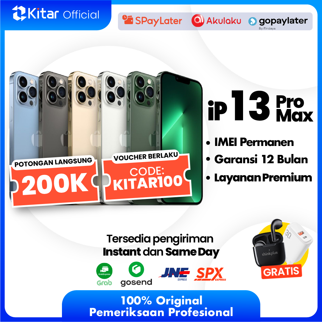 iPhone 13 Pro Max Second Original Resmi IMEI Permanen + Garansi 1 Tahun