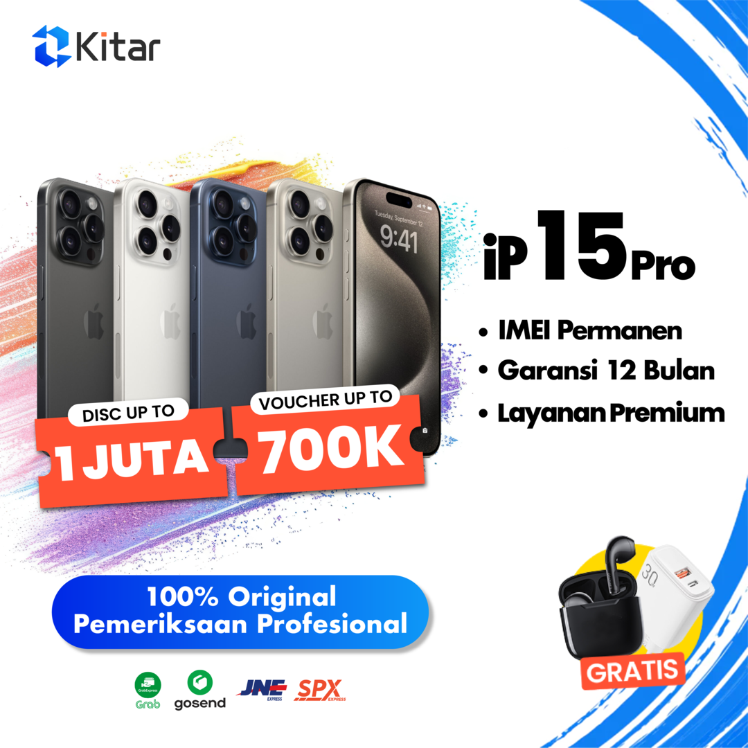 iPhone 15 Pro 128GB Bea Cukai Black Titanium Kondisi Baik