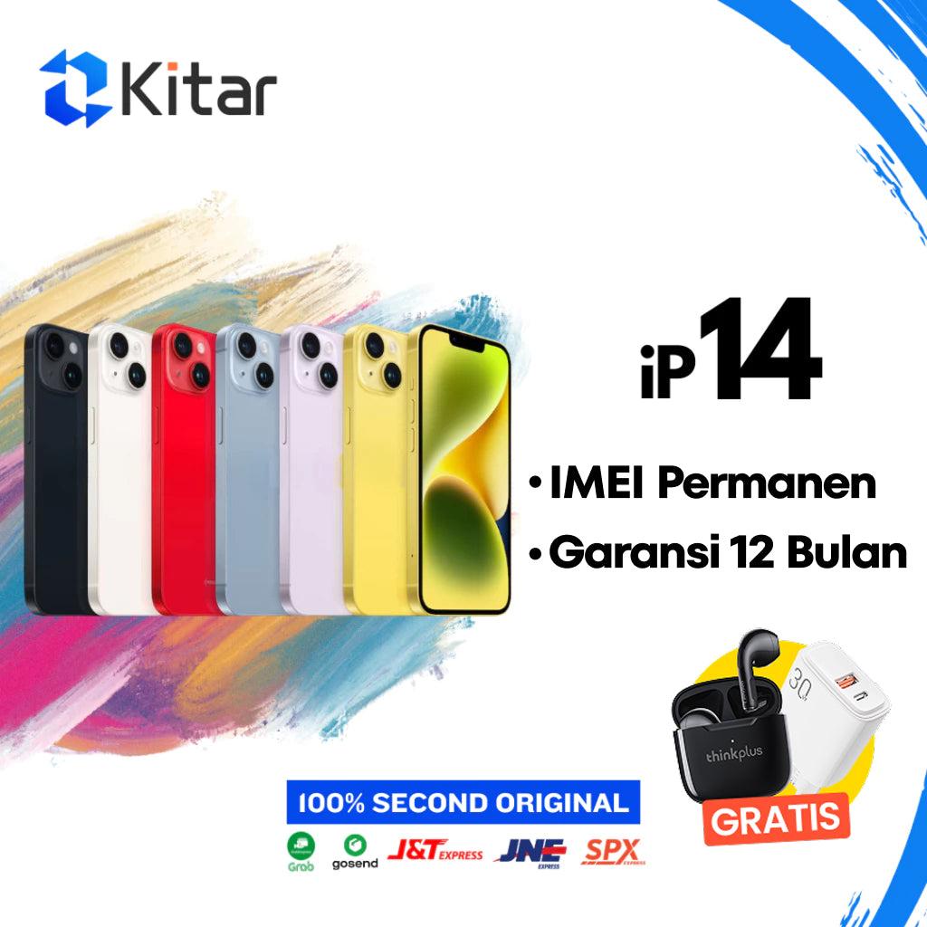 iPhone 14 ex iBox Beacukai IMEI Permanen Garansi 12 Bln 100% Original Second iPhone FULLSET 128GB 256GB 512GB