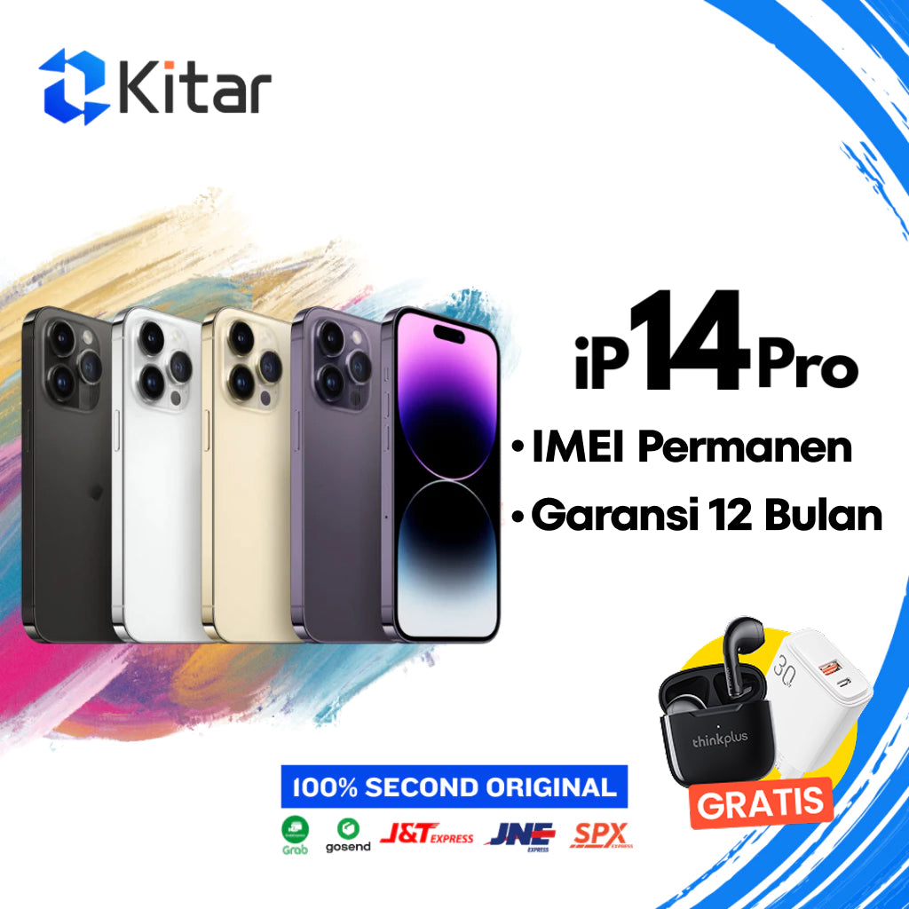 iPhone 14 Pro ex iBox Beacukai IMEI Permanen Garansi 12 Bln 100% Original Second iPhone FULLSET 128GB 256GB 512GB 1TB