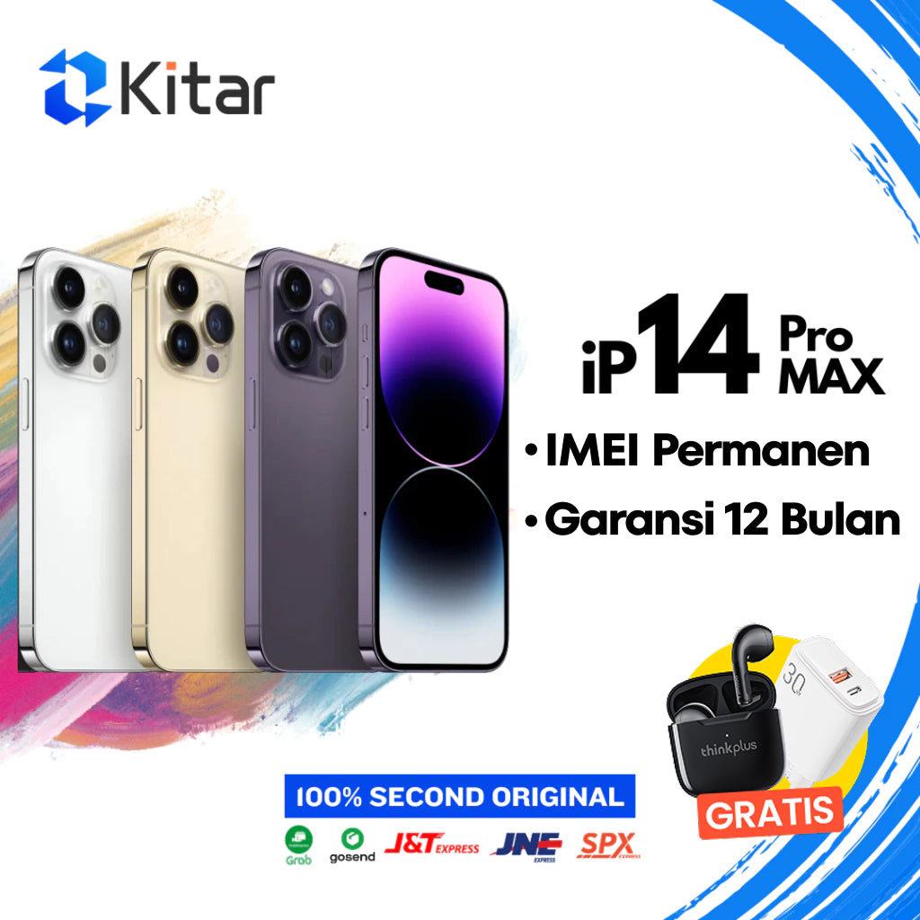 iPhone 14 Pro Max ex iBox Beacukai IMEI Permanen Garansi 12 Bln 100% Original Second iPhone FULLSET 128GB 256GB 512GB 1TB