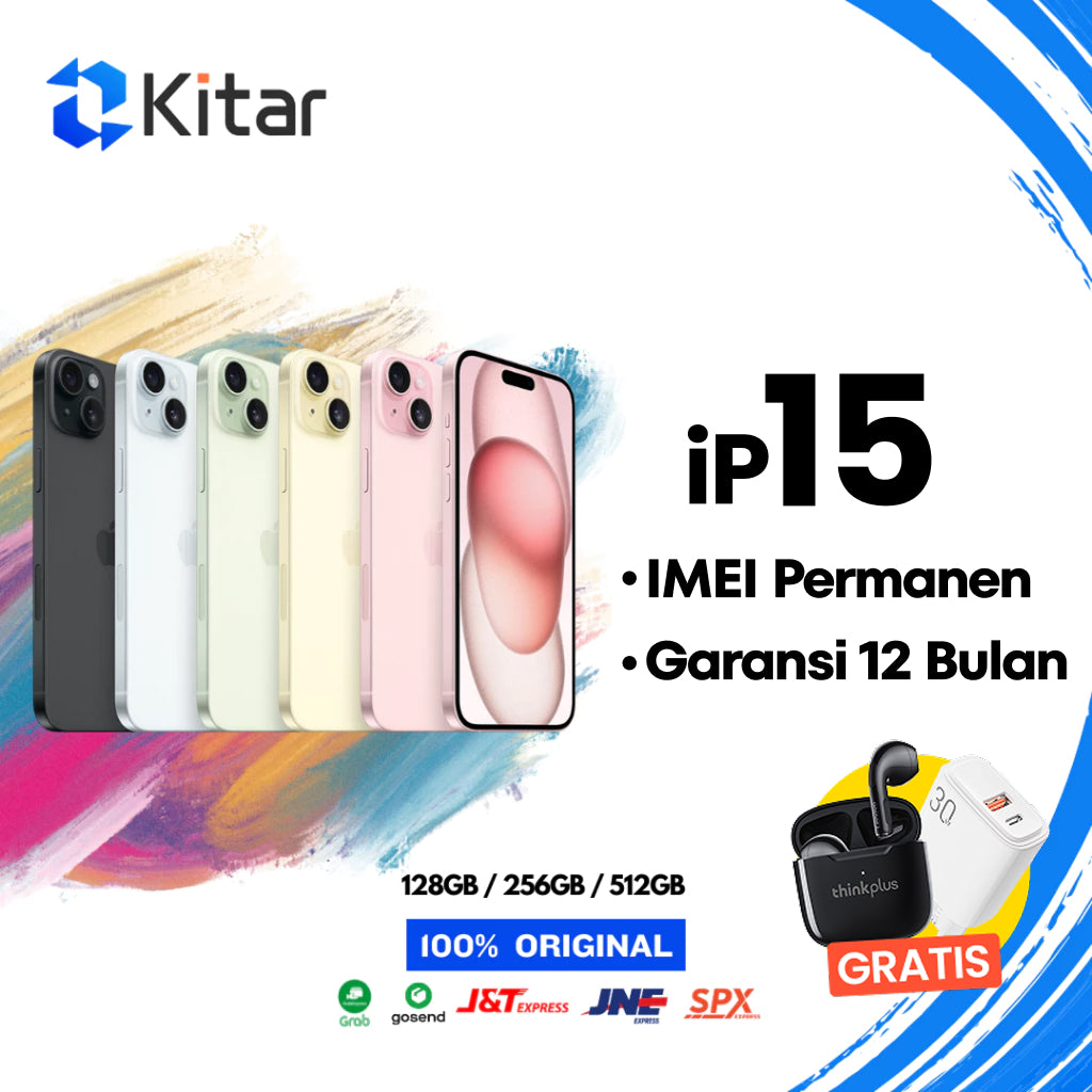 iPhone 15 ex iBox Beacukai IMEI Permanen Garansi 12 Bln 100% Original Second Resmi FULLSET BC 128GB 256GB 512GB