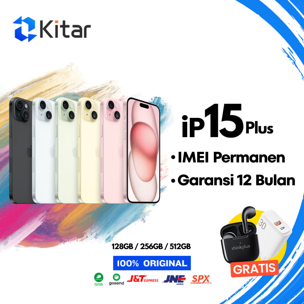iPhone 15 Plus ex iBox Beacukai IMEI Permanen Garansi 12 Bln 100% Original Second iPhone FULLSET 128GB 256GB 512GB