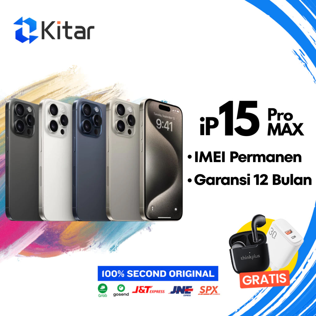 iPhone 15 Pro Max ex iBox Beacukai IMEI Permanen Garansi 12 Bln 100% Original Second iPhone FULLSET 128GB 256GB 512GB 1TB