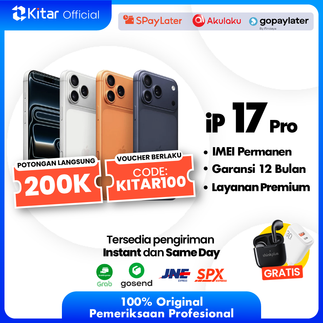 iPhone 17 Pro Second Original Resmi IMEI Permanen + Garansi 1 Tahun Kitar