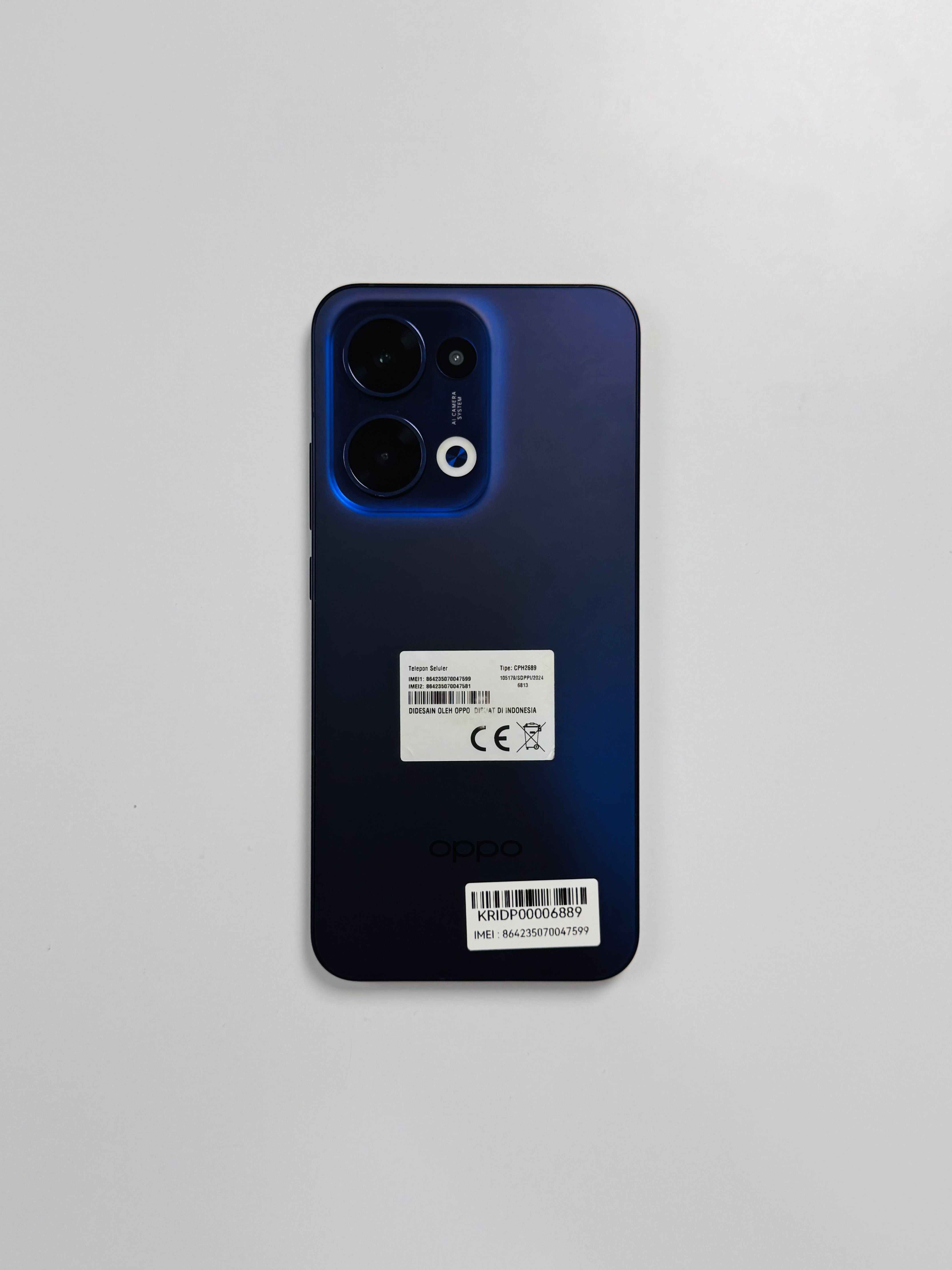 OPPO Reno 13 256GB Luminous Blue Kondisi Sempurna