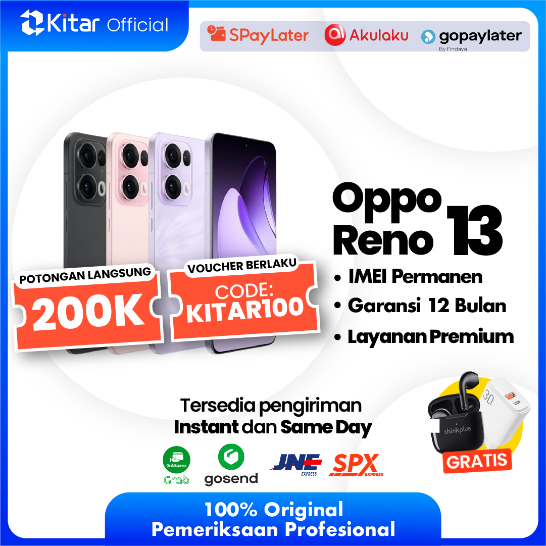 Oppo Reno 13 Second Original Resmi IMEI Permanen + Garansi 1 Tahun
