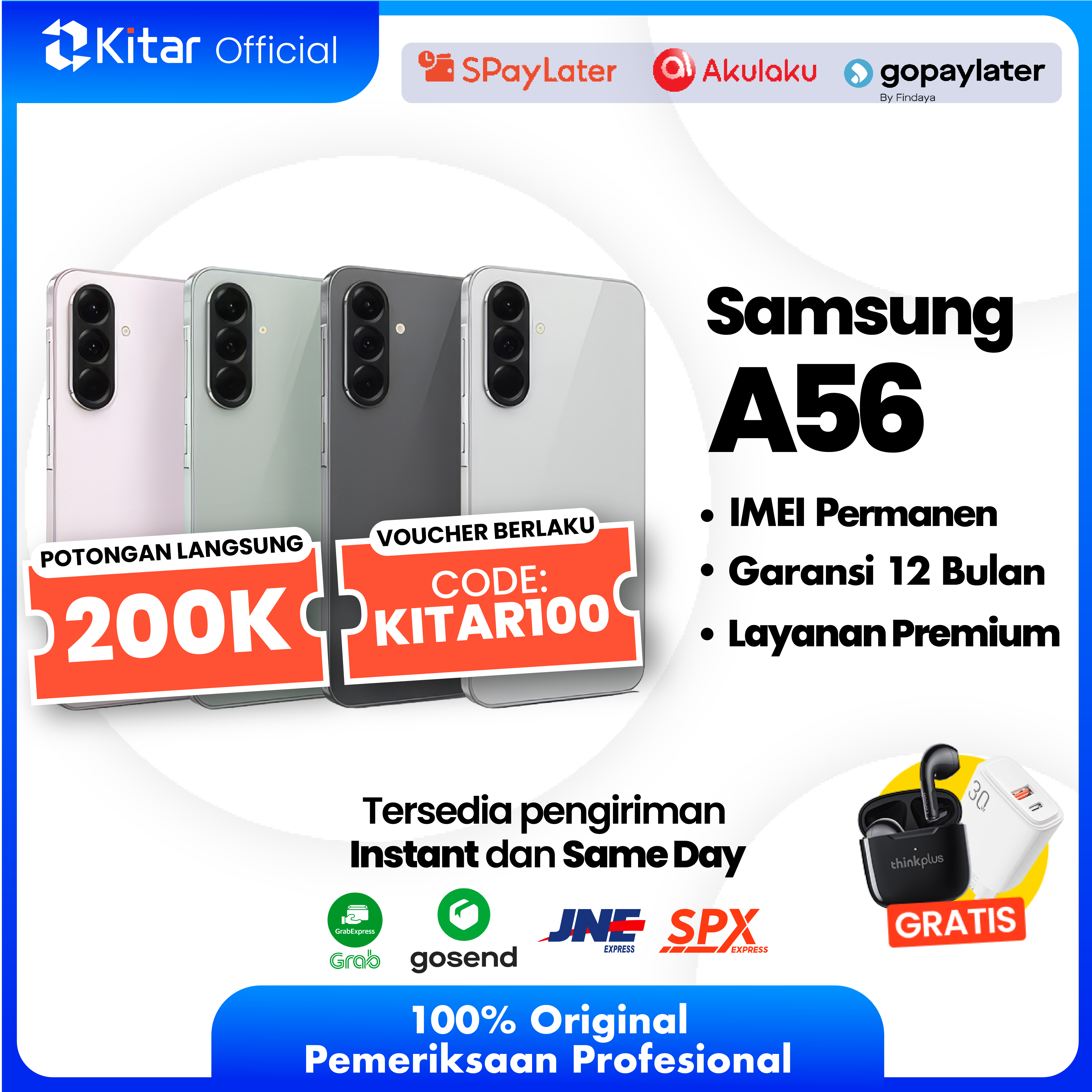 Samsung A56 Second Original Resmi IMEI Permanen + Garansi 1 Tahun Kitar