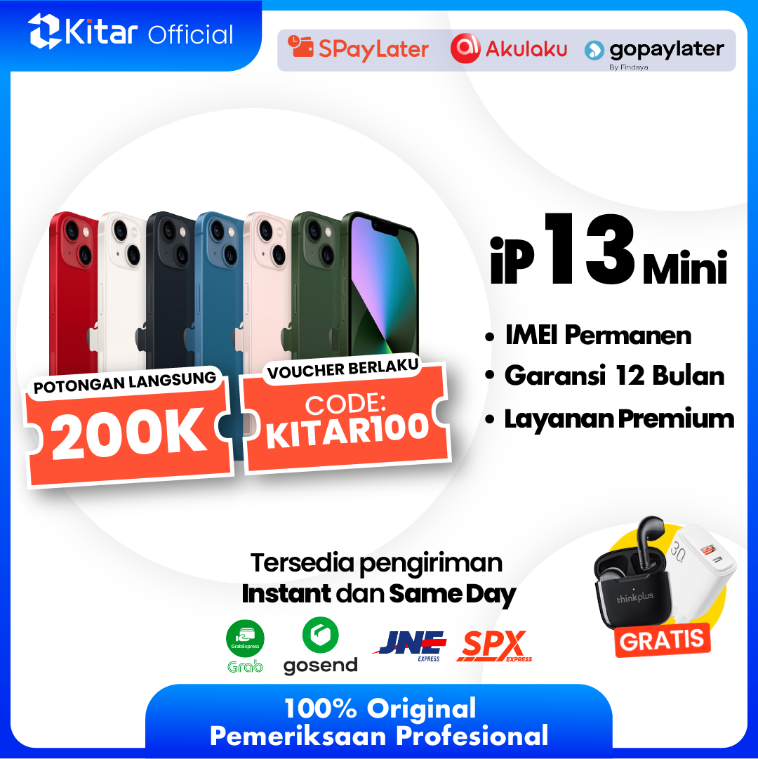 iPhone 13 Mini Second Original Resmi IMEI Permanen + Garansi 1 Tahun